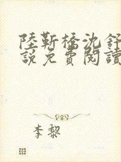 陆靳桥沈舒宁小说免费阅读最新章节