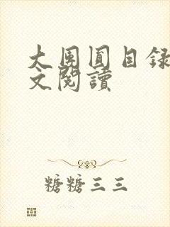 大团圆目录及全文阅读封面