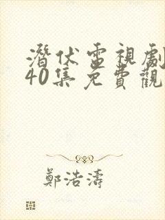 潜伏电视剧全集40集免费观看