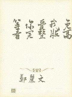 等你爱我免费观看完整版高清