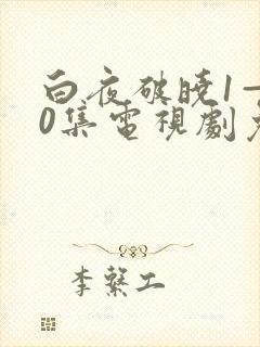 白夜破晓1—40集电视剧免费观看