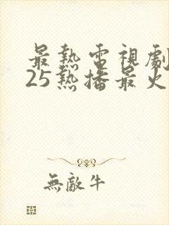 最热电视剧2025热播最火剧