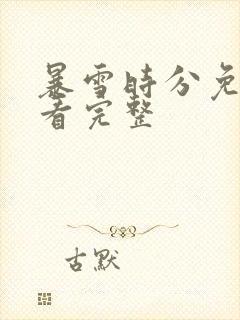 暴雪时分免费观看完整