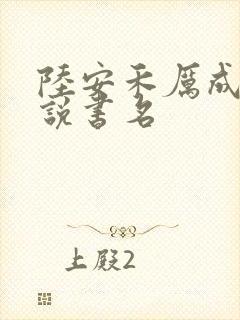陆安禾厉成扉小说书名