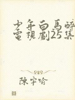 少年白马醉春风电视剧25集免费观看