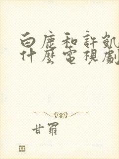 白鹿和许凯演过什么电视剧封面