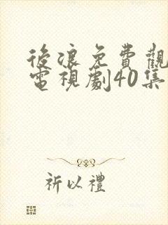 后浪免费观看的电视剧40集封面