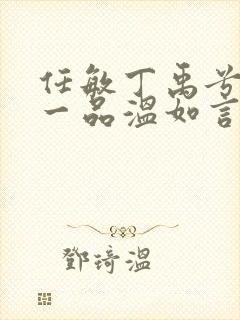 任敏丁禹兮十年一品温如言封面