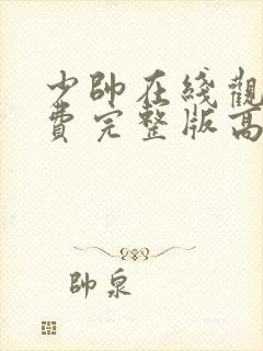 少帅在线观看免费完整版高清封面