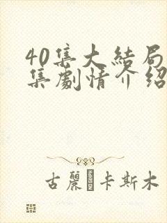 40集大结局分集剧情介绍