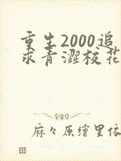 重生2000追求青涩校花同桌开始免费阅读全文