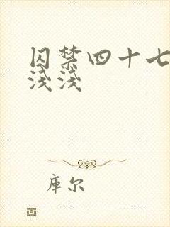 囚禁四十七天顾浅浅封面