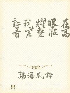 许我耀眼在线观看完整版高清电视剧