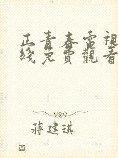 正青春电视剧在线免费观看封面