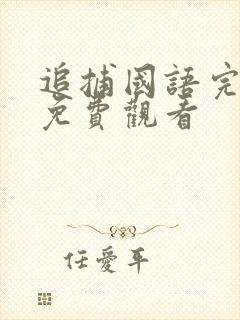 追捕国语完整版免费观看