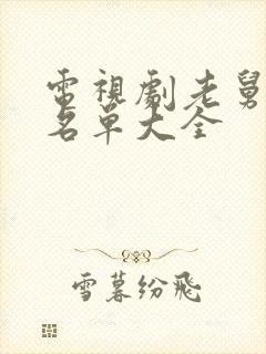 电视剧老舅演员名单大全