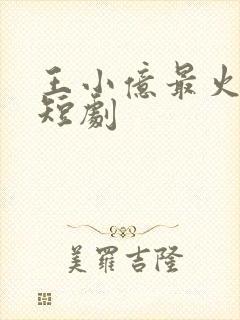 王小亿最火十部短剧