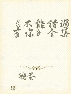 《不能错过的只有你》全集免费观看封面