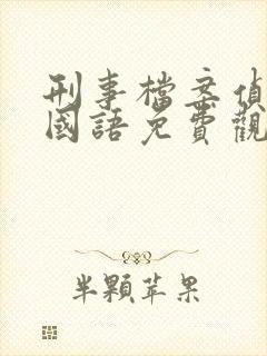 刑事档案侦缉1国语免费观看