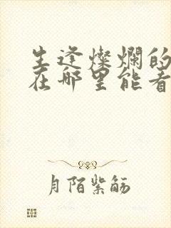 生逢灿烂的日子在哪里能看封面