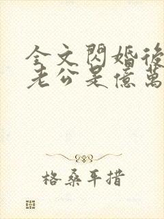 全文闪婚后发现老公是亿万富豪