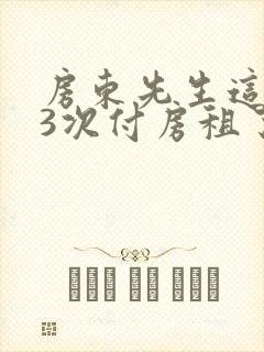 房东先生这是第3次付房租了封面