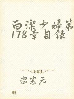 白洁少妇第1一178章目录