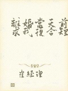 离婚当天前夫跪求我复合短剧完整版封面