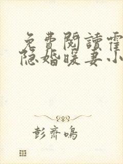 免费阅读霍爷的隐婚暖妻小说封面