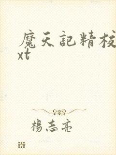 魔天记精校版txt