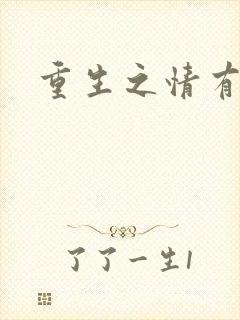 重生之情有独钟封面