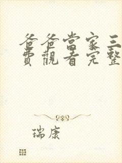 爸爸当家三季免费观看完整版