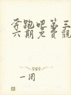 奔跑吧第三季第六期免费观看完整版