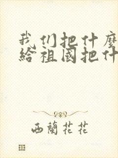 我们把什么心献给祖国把什么心献给社会