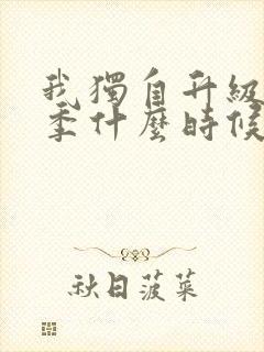 我独自升级第三季什么时候更新封面