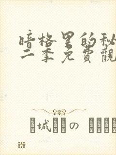 暗格里的秘密第二季免费观看