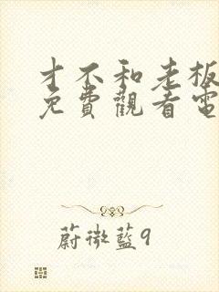 才不和老板恋爱免费观看电视剧封面