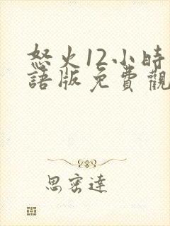 怒火12小时国语版免费观看