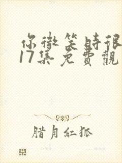 你微笑时很美第17集免费观看