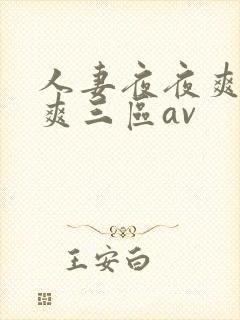人妻夜夜爽天天爽三区av