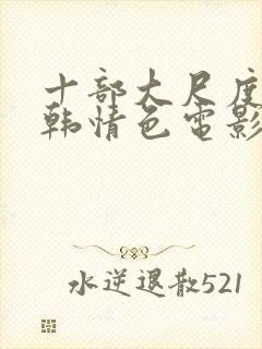 十部大尺度的日韩情色电影