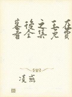 幕后之王在线观看全集免费播放