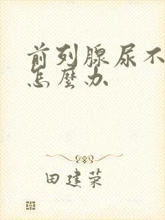 前列腺尿不出尿怎么办