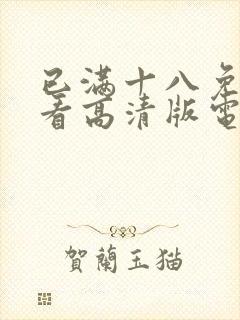 已满十八免费观看高清版电视剧在线