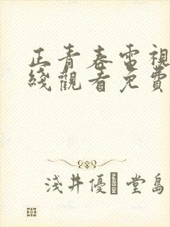 正青春电视剧在线观看免费完整版封面