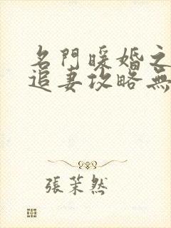 名门暖婚之权爷追妻攻略无删减