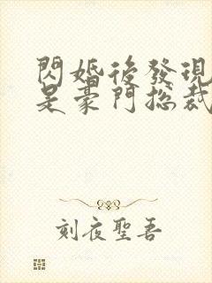 闪婚后发现老公是豪门总裁原著作者封面