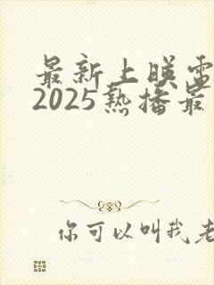 最新上映电视剧2025热播最火剧