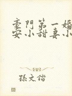 豪门第一婚:吻安小甜妻小说