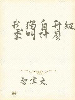 我独自升级第2季叫什么